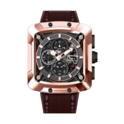 Alexandre Christie ALCW3030GCLBRBA Rose Gold Case Brown Leather Strap Analog Men Watch
